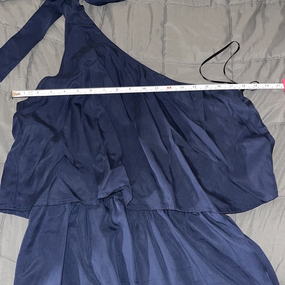 Lulu’s Destined for Chicness Navy Blue One-Shoulder Romper size L. Navy Blue. - Picture 9 of 12